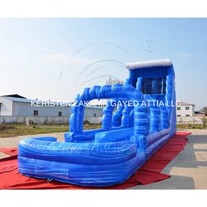 Centro de Juegos Inflable de Mármol Azul de Grado Comercial, Tobogán Tropical de Gran Escala para Eventos de Alto Volumen - Product Image 5