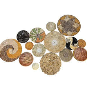 Fábrica de Vietnam Seagrass tejido colgante de pared hogar dormitorio decoración paja trenza colgante cesta de pared decoración juego de 9 - Product Image 5