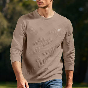 Custom Logo Plus Size Casual Men's Winter <b>Sweatshirt</b> O-Neck Solid Pattern 100% Cotton <b>Fleece</b> Breathable Design - Product Image 3