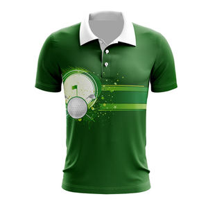 Polo de golf floral sublimado impreso con logotipo personalizado OEM 100% poliéster de secado rápido rendimiento ropa de golf polos - Product Image 5