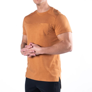 T-shirts à manches longues et col en O en coton épais avec logos brodés et impression DTG personnalisée sérigraphie t-shirts pour hommes - Product Image 2