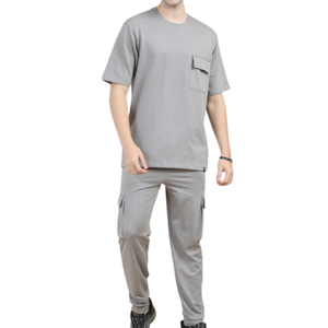 Premium hommes Loungewear cordon ensemble coton deux pièces doux respirant tenue décontractée fabricant en gros pour en vrac - Product Image 2