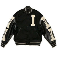 Chaqueta Varsity Personalizada para Hombre, Cuello Redondo, Estilo Bomber de Béisbol, Lana, Logotipo Bordado en Chenille 3D, Transpirable, Resistente al Viento