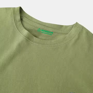 High Quality Men's Luxury Oversized Heavyweight T-Shirt <b>Blank</b> Mock Neck Polyester/Cotton Blend Eco-Friendly 210g Fabric <b>Weight</b> - Product Image 4