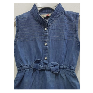 Vestido para Niña con Lazo Bordado en el Pecho y Estampado en la Cintura, Tejidos de Algodón, Poliéster y Mezclilla, Suministro ODM, Tiempo de Entrega de Muestra de 7 Días - Product Image 2