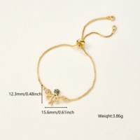Bracciali regolabili personalizzati placcati oro 18K con catene a maglia, pavé di zirconi, design a forma di animali marini (scheletro di pesce, polpo e pesce) per donna