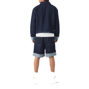 OEM Wholesale High Quality Zip up Oversized Vintage Blue Denim Jacket Button up Denim Jacket for Men - Product Image 3