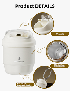 COCOSMILE Two Drinking Option OEM Laser Logo Coffee Drinkware Mini Modern Insulated Stainless Steel Thermal Coffee <strong>Cups</strong> - Product Image 5