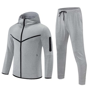 Conjunto de bordado personalizado, chándal de 2 piezas, chándal de verano de felpa francesa, sudaderas con cremallera Unisex para hombres - Product Image 6