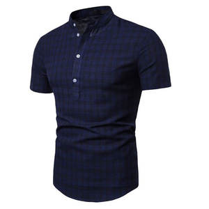 Chemise à manches courtes en toile 100 % coton de haute qualité pour homme, design élégant, tricotée, décontractée, grande taille - Product Image 5