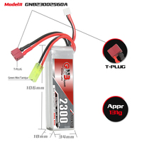 GAONENG GNB 2S 7.4V 2300mAh 60C 120C dengan T-PLUG Harga Grosir Baterai Lipo Soft Pack untuk Mobil RC 1/16 1/18 Crawler Truck Buggy