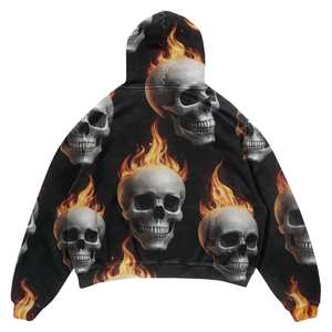 เสื้อมีฮู้ดสำหรับผู้ชายเสื้อมีฮู้ดสำหรับล้างด้วยกรดทำจากผ้าฝ้ายขนแกะ360gsm กำหนดได้เอง - Product Image 4