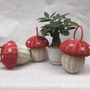 Cesta de seta de ratán de color rojo para niños, juguetes para bebés y niños pequeños - Product Image 3