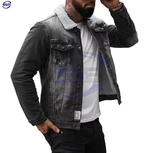 Latest Winter Trends New Custom <b>Men's</b> Denim <b>Jackets</b> with Special Stitches Wholesale - Product Image 6