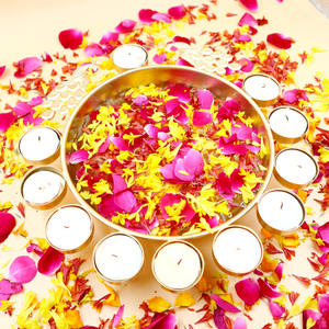 Traditional Peacock Iron 16 Inches Urli Diya Set Handmade Eco-Friendly Decorative Tea Light <b>Oil</b> <b>Lamp</b> for Pooja Diwali Festive - Product Image 4