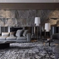 Panneau mural en pierre PU 3D léger pour extérieur, imitation roche décorative en polyuréthane