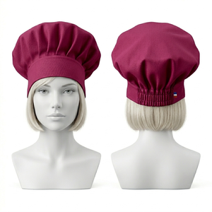 Casquette de chef pour femme en polycoton respirant rose, broderie personnalisée, impression à l'écran, transfert thermique, uniforme de cuisine, boulangerie, cuisson - Product Image 2