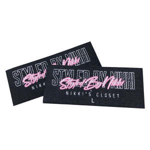 Étiquettes de vêtements en coton écologiques de haute qualité, étiquettes tissées personnalisées, coupe droite, étiquettes thermocollantes pour le cou, vente en gros d'usine, étiquettes de marque imprimées - Product Image 2