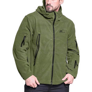 แจ็กเก็ตแนวยุทธวิธีผ้าขนแกะสีทึบสำหรับฤดูหนาว2025มีโลโก้ด้านหน้า - Product Image 3