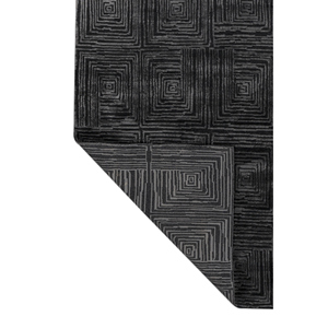 Alfombra Aprezo Clásica Geométrica Anudada a Mano de Acrílico Gris y Negro Aiar-3013 de Tejido Plano para Sala de Estar, Pasillo, Estilo Moderno - Product Image 5