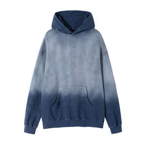 100% coton lourd 420gsm dégradé haute qualité lavé à l'acide sweats à capuche vintage surdimensionnés avec poches pour hommes - Product Image 3