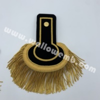 Vente chaude Maroc Black Officer ARM Epaulette avec broderie dorée et équipement de défense personnelle à franges