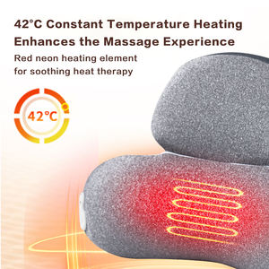 Oreiller de massage Shiatsu à vibrations de qualité supérieure avec chaleur néon rouge, soin cervical de luxe abordable - Product Image 4