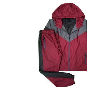 Ensemble de survêtement décontracté unisexe à capuche, veste coupe-vent légère, pantalon, 100% nylon, vêtements de sport, jogging, fitness, 2 en 1 - Product Image 2