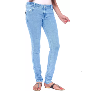 Proveedor de Bangladesh, pantalones vaqueros de talla grande para mujer, pantalones vaqueros ajustados lavados informales de diseño personalizado para mujer de BD - Product Image 6