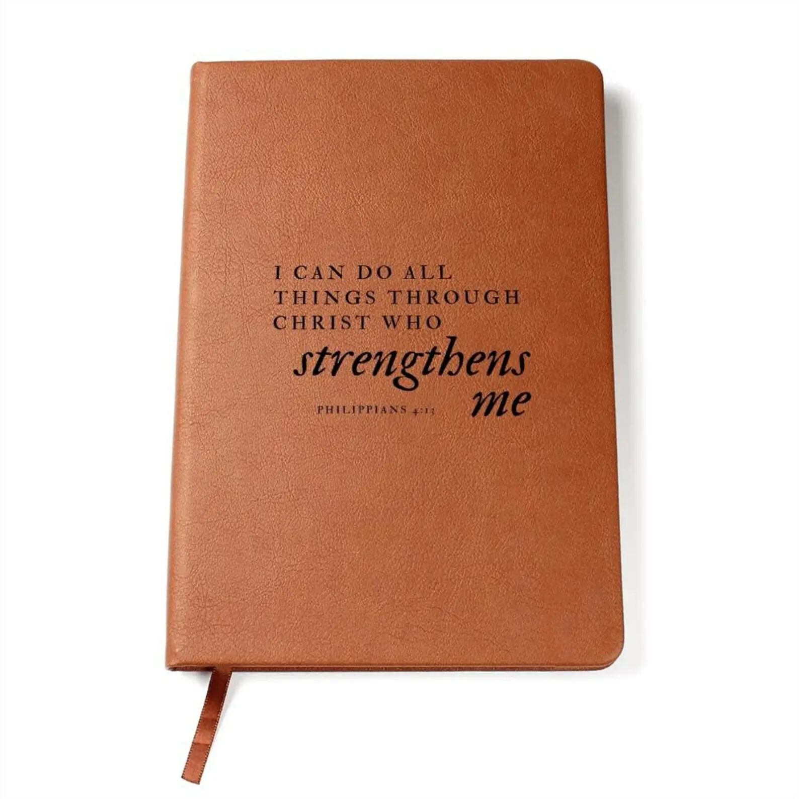 Motivational quote printed leather journal brown colour plain papers classic design notebook best for travel and gift