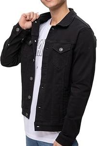 LOW MOQ OEM Services Custom Black Vintage Washed Hooded Windproof Outdoor Winter <b>Canvas</b> Jeans Jacket Adults Breathable - Product Image 3