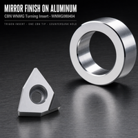 CBN Diamond Turning Inserts WNMG080402 WMG080404 WNMG080408, CNC Lathe Diamond Tool Tips for Aluminum Alloy Machining