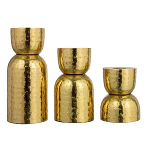 Support de bougeoir décoratif en métal argenté de haute qualité pour bougeoir conique plaqué or fabriqué en Inde