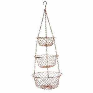 Wrought Iron 2 Tire Hanging Basket, <b>Kitchen</b> <b>Utensil</b> Basket, Countertop Basket, Farmhouse Basket, Multi-Purpose Basket - Product Image 3