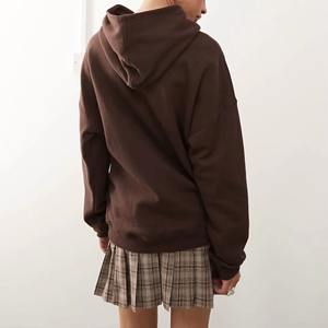 Sweat à capuche long et ample pour femme, en velours, confortable, pour tous les jours, style streetwear, haut confortable, logo sur le devant - Product Image 4