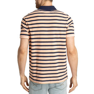 T-shirt polo rayé de coupe moderne avec col classique, idéal pour une superposition ou une tenue autonome - Product Image 2