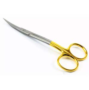 Ciseaux professionnels en acier inoxydable TC LaGrange incurvés 14 cm demi finition dorée Instrument chirurgical dentaire de précision approuvé CE - Product Image 2