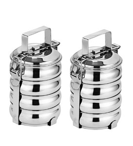 Boîte à lunch bento en acier inoxydable à 4 compartiments, style indien, pour les occasions scolaires, cadeaux, 7x4 pouces, vente chaude 2025 - Product Image 1