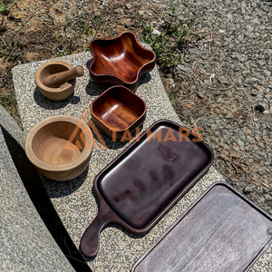 Recién llegado, ensaladera de Acacia, cuenco Ideal con forma de flor para servir frutas, ensaladas, verduras, logotipo personalizado aceptable - Product Image 6