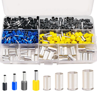 Kits de cosses à sertir en cuivre plaqué laiton, connecteurs de bornes à sertir, puissance électrique 250 V, 8 tailles AWG, manchons isolés, broches de cordon