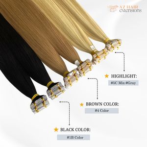 <b>Tape</b> Human Hair Extensions Remy Indian Hair Single Weft Double Drawn <b>White</b> Style <b>Tape</b> In Extensions - Product Image 2
