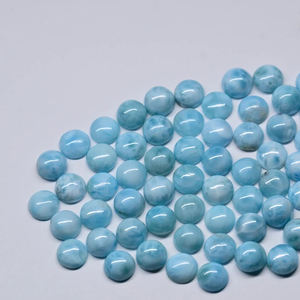 Pierre précieuse de Larimar ronde de forme brillante Cabochon en vrac calibré naturel Top grossiste fournisseur d'accessoires de fabrication de bijoux fins - Product Image 2