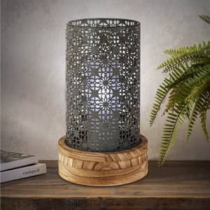 โคมไฟโลหะคุณภาพสูงพร้อมฐานไม้ไฟน้ำชาสำหรับตกแต่งสวนในอินเดีย - Product Image 2