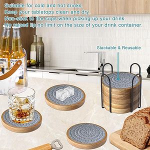 High Quality High Quality Kitchen Home Decor Mat Breaded Cotton Rope and Wooden <b>Table</b> Coaster at an Unbelievable <b>Low</b> Price - Product Image 3