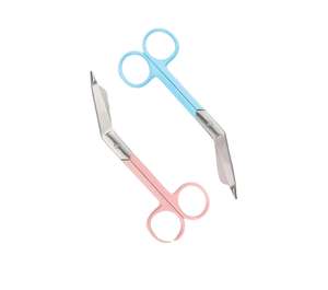 Juego de 2 Tijeras Manuales para Vendas Lister de 5.5 Pulgadas, Recubiertas en Azul Cielo y Rosa, Herramienta de Primeros Auxilios Fabricada por Shu&Co - Product Image 1