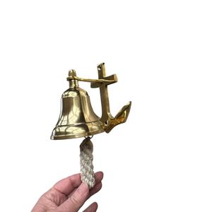 Cloche nautique décorative ancre de bateau montage mural en laiton cloches de luxe décoration de la maison fabriqués à la main personnaliser taille cloches vente chaude - Product Image 1