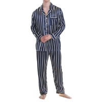 Ropa de Casa Casual para Hombre, Tallas Grandes, Personalizada, 100% Algodón Satinado, Transpirable, Ecológica, Sexy, Otoño/Invierno, Teñido Liso, para Parejas, Venta al Por Mayor