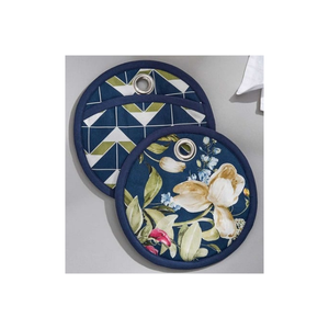 Tapis de cuisine matelassé résistant à la chaleur brodé en coton de qualité restaurant certifié écologique OEM ODM Logo personnalisé fabriqué en Inde Porte-pot - Product Image 1