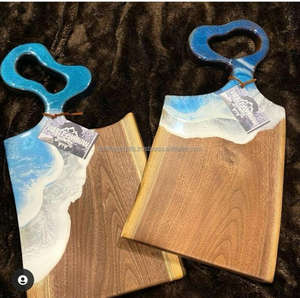 Tabla de cortar de resina artística funcional epoxi, utensilios de cocina de madera, tabla de quesos para elevar el apetito, bloques de cortar de calidad Premium - Product Image 4