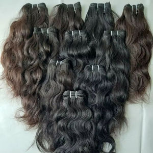 Pure Raw Indian Remy Hair Extensions Virgin Cuticle Aligned Wavy <b>Curly</b> Machine Double Weft - Product Image 1